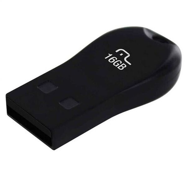 Pen Drive Mini 16GB USB Leitura 10MB/s e Gravação 3MB/s Preto Multilaser - PD771 PD771 image number null
