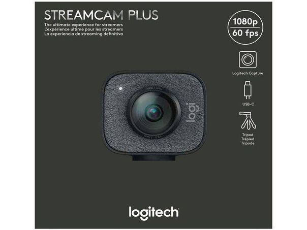Webcam Logitech Full HD com Microfone Transmissão Ao Vivo Streamcam Plus image number null