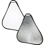 Rebatedor Triangular 2 em 1 Branco e Prata de 60cm com Alça