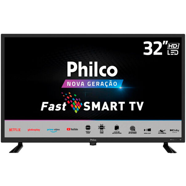 Smart Tv LED 32 Polegadas HD PTV32D10N5SKH Dolby Audio Philco - Preto - Bivolt image number null