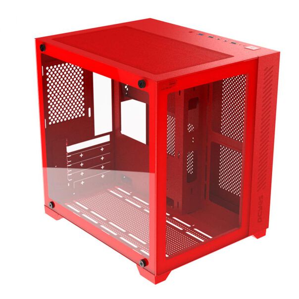 Gabinete Gamer Forcefield RED Magma - Frontal e Lateral em Vidro - PCYES - GFFRMP image number null