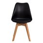 Kit 3 Cadeiras Saarinen Wood Pretas - Preto