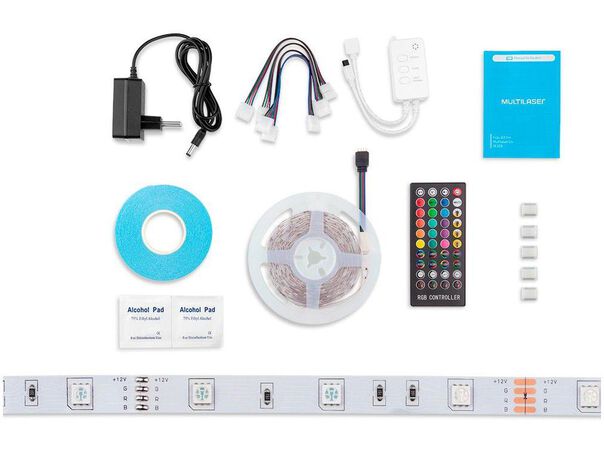 Fita de LED Inteligente RGB com Controle 5050 Wi-Fi compatível com Alexa Multilaser LIV image number null
