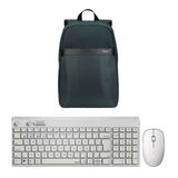 Combo Office - Mochila Geolite Essentials 15.6'' e Teclado e Mouse Sem Fio 2.4 ghz Branco – RA004K RA004K