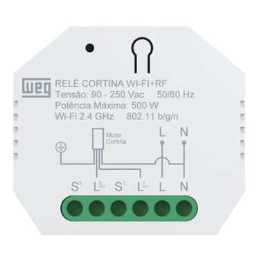 Modulo   Rele Acionador de Cortinas e Persianas Bivolt WI-FI C  Controle Remoto RF SMART WEG Home. image number null