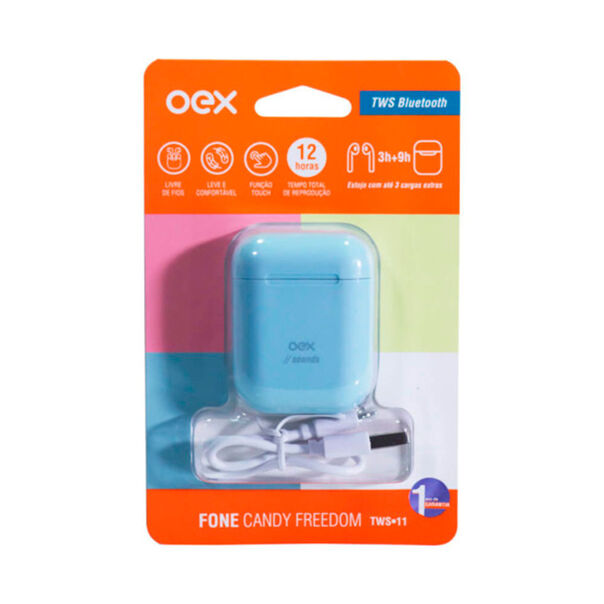 Fone de Ouvido Bluetooth OEX Candy TWS11 Azul image number null