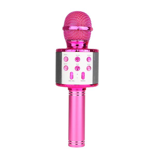 Microfone Bluetooth Karaokê Sem Fio Recarregável Rosa Pink image number null