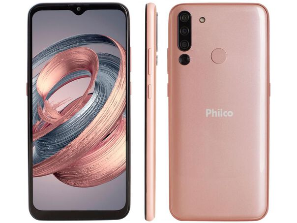 Smartphone Philco Hit P12 128GB Rose Gold 4G 4GB RAM Tela 6 52” Câm. Quádrupla + Selfie 8MP  - 128GB - Rose gold image number null