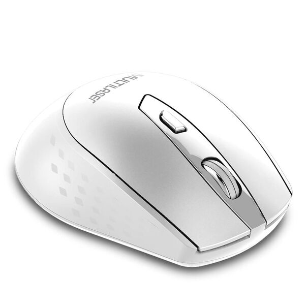 Mouse Sem Fio Pro Conexão Usb 1600dpi Ajustável 6 Botões c/ Pilha Inclusa Design Ergonômico Branco - MO317 MO317 image number null