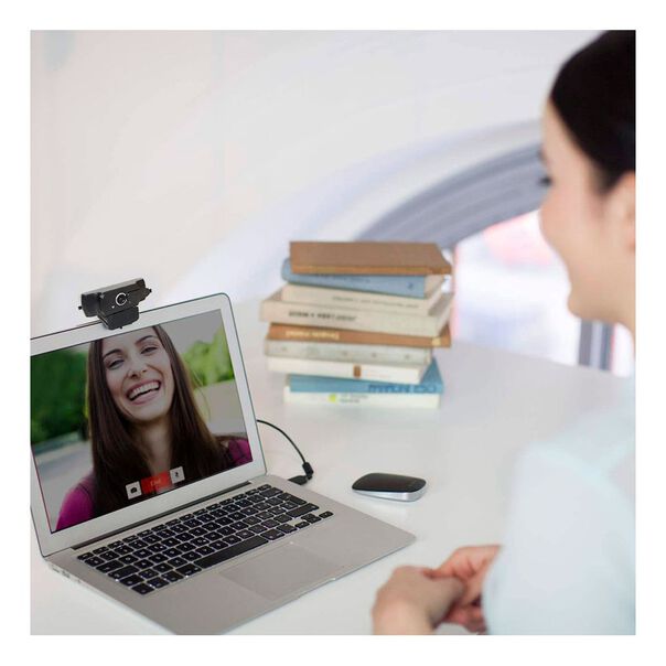 Webcam Full HD 1080p para videochamadas com microfone e clip image number null