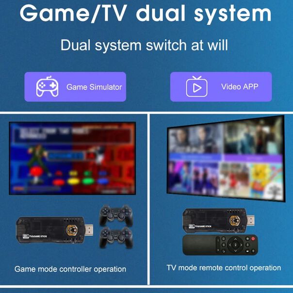 Mini Stick Vídeo Game Android Tv Box 10000 Jogos 8K image number null