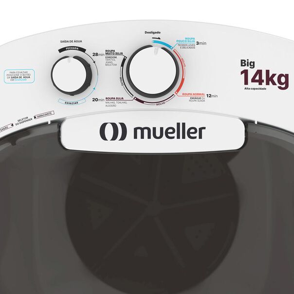 Tanquinho Máquina de lavar roupa Semiautomática Mueller Big 14kg Branca - Branco - 127V image number null