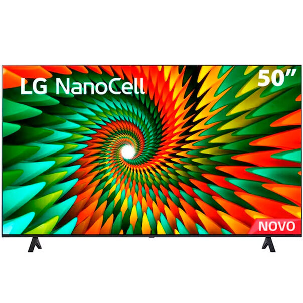 Smart TV 50 4K LG NanoCell 50NANO77SRA Bluetooth. ThinQ AI. Alexa. Google Assistente. Airplay. 3 HDMIs - Preto - Bivolt image number null