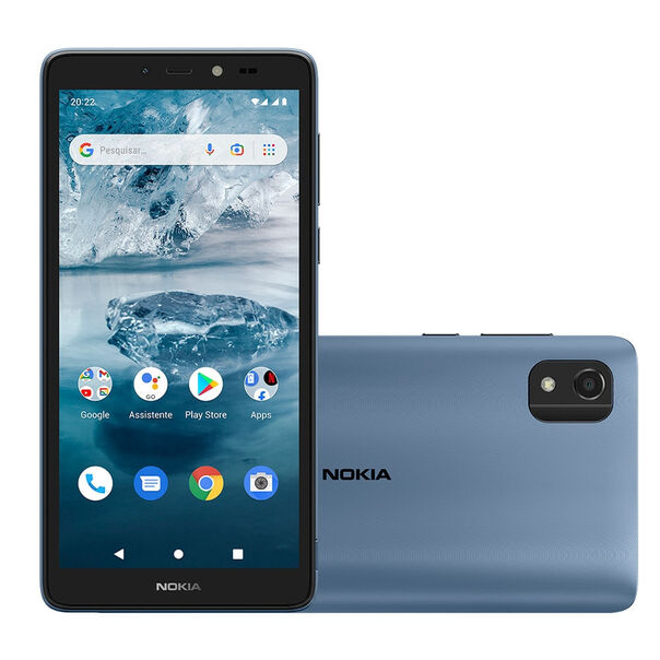 Smartphone Nokia C2 2nd Edition 4G 64 GB Tela 5.7” Câmera com IA Android Desbloqueio Facial + Capa/Película/Fone/Carregador - Azul - NK110 NK110 image number null