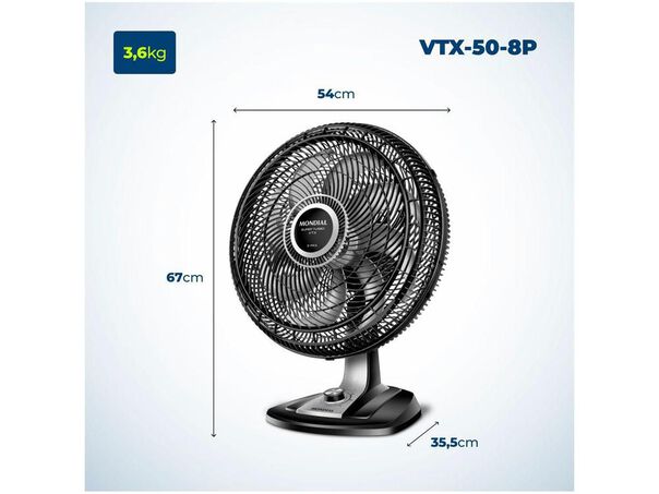 Ventilador de Mesa Mondial VTX-50 50cm 3 Velocidades - 220V image number null