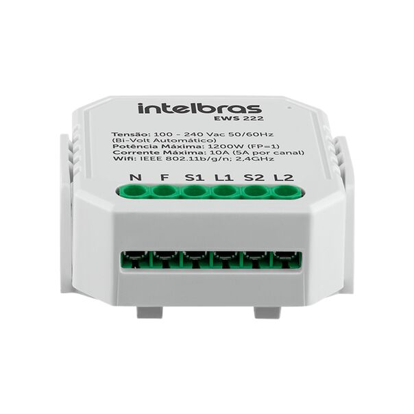 Interruptor Controlador de Cargas Wifi 2-2 EWS 222 Intelbras image number null