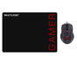 Combo Gamer Mouse e Mousepad Multilaser 3200 Dpi Vermelho MO306 - Preto com Vermelho