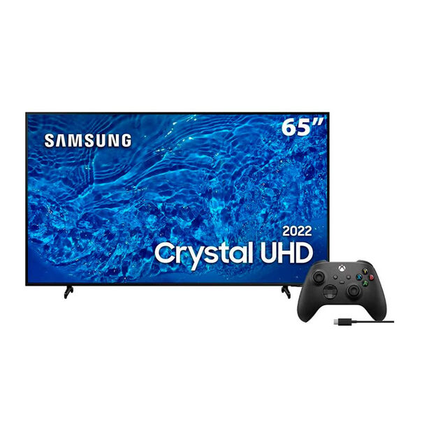 Smart TV 65 Crystal UHD 4K Samsung 65BU8000 + Controle Sem Fio Xbox Series - Carbon Black + Cabo USB-C - Preto image number null