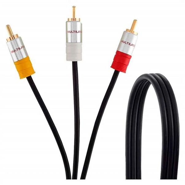 Cabo Composto AV 1 8m 3 RCA x 3 RCA Multilaser - WI294 image number null