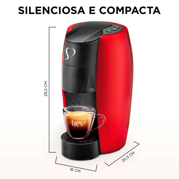 Cafeteira Espresso TRES Lov Automática Multibebidas - Vermelho - 220V image number null