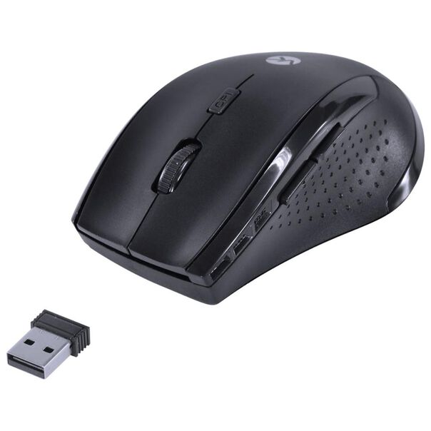 Mouse sem Fio Hibrido 2.4 GHZ + Bluetooth 4.0 1200 DPI Dynamic ERGO Preto USB - DM120 image number null