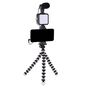 Kit Gravação Vlogger Jumpflash 03LM com Microfone  LED  Tripé Gorila e Controle para Smartphone