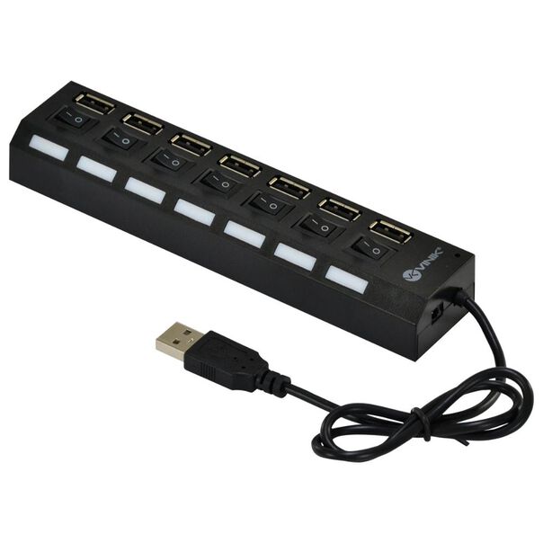 Hub USB 2.0 7 Portas com Cabo e LED Indicador - HUV-40 image number null