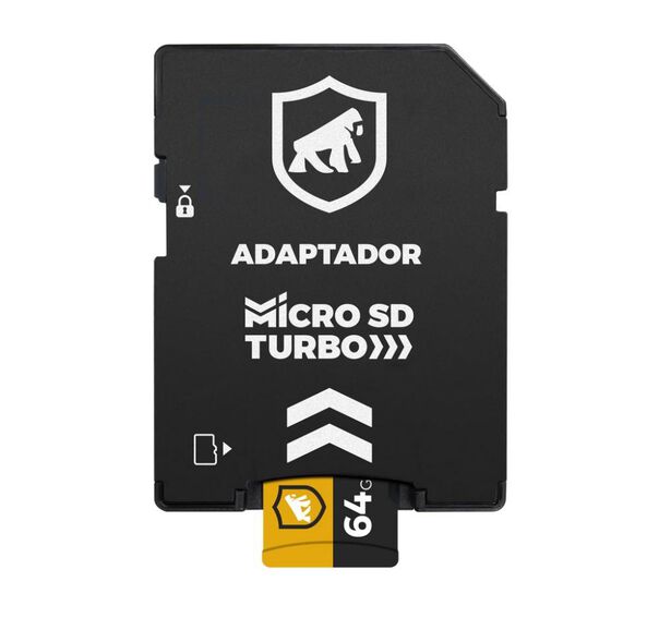 Cartão de Memória Turbo 64GB U3 + Adaptador Pendrive Nano Slim + Adaptador SD - Gorila Shield image number null