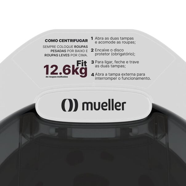 Centrífuga de Roupas Mueller Fit 12.6Kg de roupa molhada Branca - Branco - 220V image number null