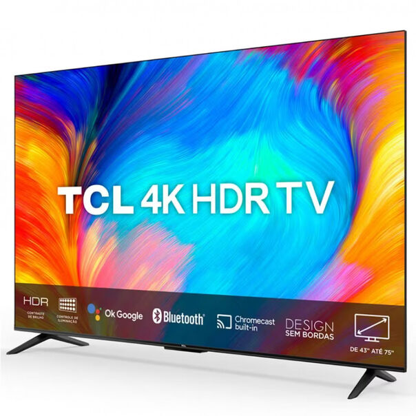 Smart TV LED 65 4K UHD TCL P635 Google TV Dolby Audio HDR10+ WiFi Dual Band Bluetooth Integrado Chromecast - Preto image number null