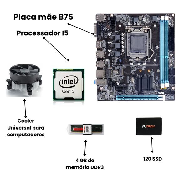 Pc Computador Intel I5 2400S 4GB DDR 3 RAM 120 SSD Win10 Pro image number null