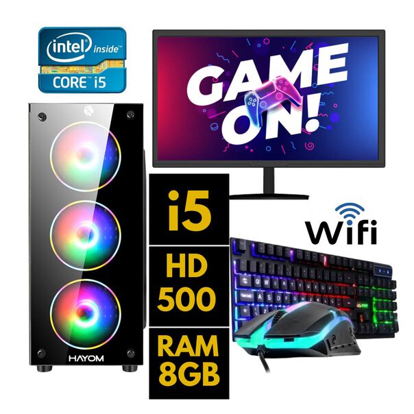 PC Gamer Completo Intel Core i5 HD 500GB 8GB Ram Monitor 19" com Kit Gamer image number null