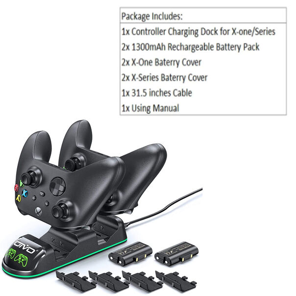 Carregador Duplo Xbox Series - One X S + 2 Baterias Preto image number null