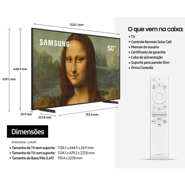Smart TV The Frame 50 Polegadas Samsung - Preto - Bivolt image number null