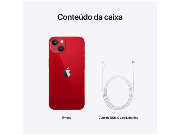 Apple iPhone 13 128GB (PRODUCT)RED Tela 6 1” 12MP iOS + Carregador de Parede Entrada USB-C Geonav - Red image number null