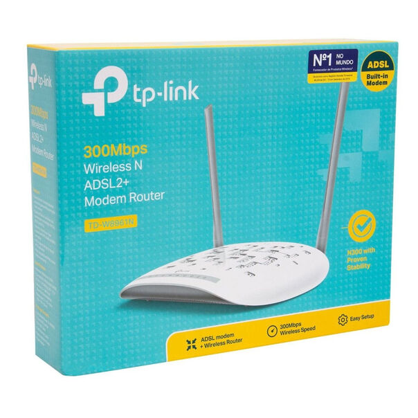 Modem Roteador Wireless TP-Link N ADSL2 TD-W8961N - Branco image number null