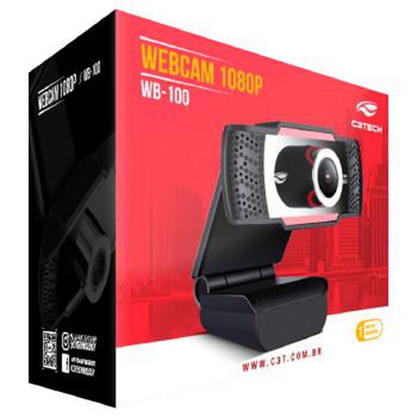 Webcam C3TECH FULL HD 1080P WB-100 - 407040250100 Preto Bivolt image number null
