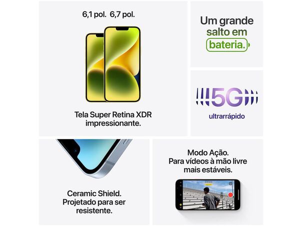 Apple Iphone 14 Plus 128gb Amarelo 6 7” 12mp Ios 5g  - Iphone 14 Plus - Tela 6 7” image number null