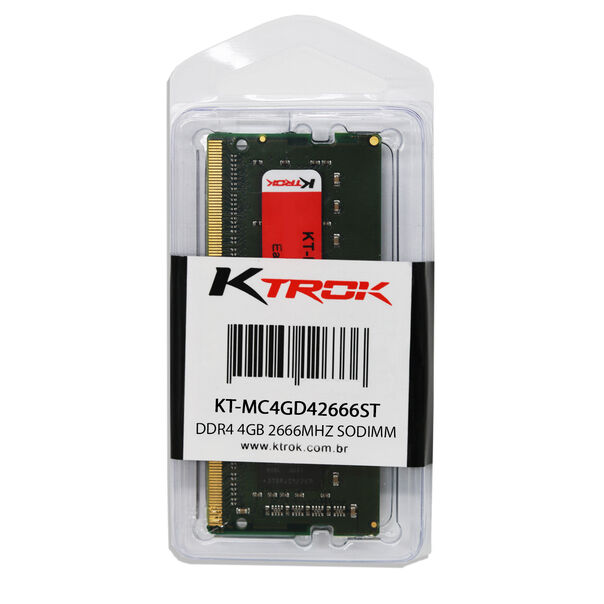 Memória Ram para Notebook Ktrok 4GB DDR4 2666MHZ SODIMM image number null