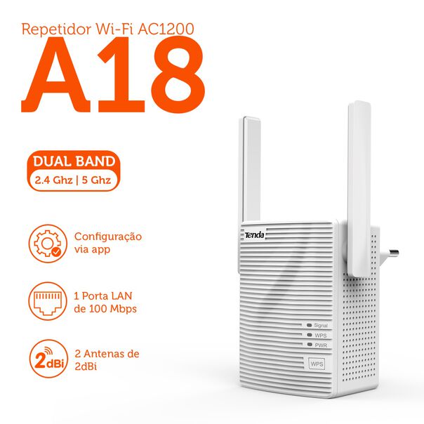 Repetidor Wifi AC1200 A18 TENDA image number null