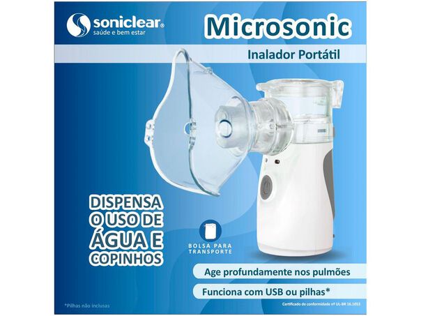 Nebulizador-Inalador Portátil Silencioso Ultrassônico Soniclear Microsonic image number null
