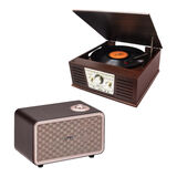 Combo Retrô - Vitrola Multifuncional ObaRetrô Obabox e Caixa de Som Bluetooth Speaker Presley Pulse – 27716K 27716K