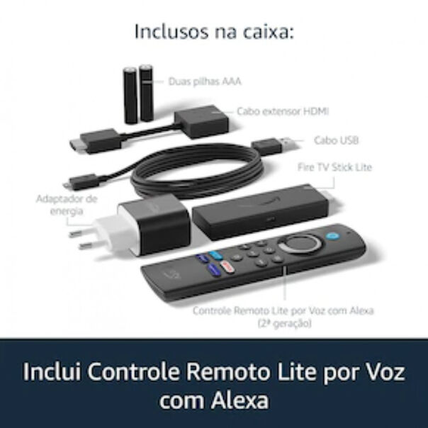 Fire TV Stick Lite Amazon com Alexa e Controle Remoto Full HD - 2nd Geração - Bivolt image number null