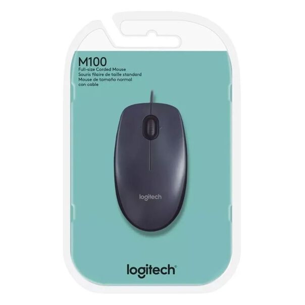 Mouse Logitech com Fio M100 910-001601 - Preto image number null