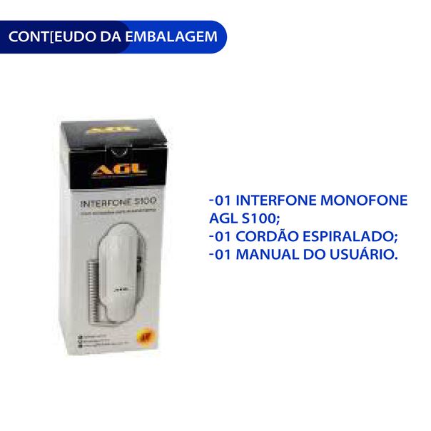 Monofone Extensão Agl S100 Interfone Porteiro image number null