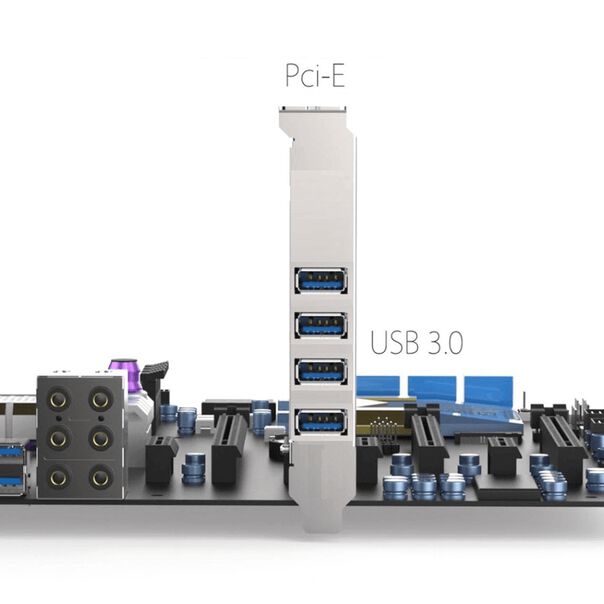 Placa de Expansão PCI-Express 4x Portas USB 3.0 Transferência até 5 Gb-s image number null