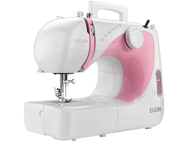 Máquina de Costura Elgin Jx2040 Futura 10 Pontos  - Rosa e Branco - 220V image number null