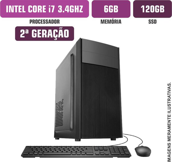 Computador  Spread Corp Intel Core I7-2600 6Gb SSD 120Gb Com Kit image number null