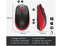 Mouse sem Fio Logitech Óptico 1000DPI 3 Botões M190 Vermelho - Vermelho