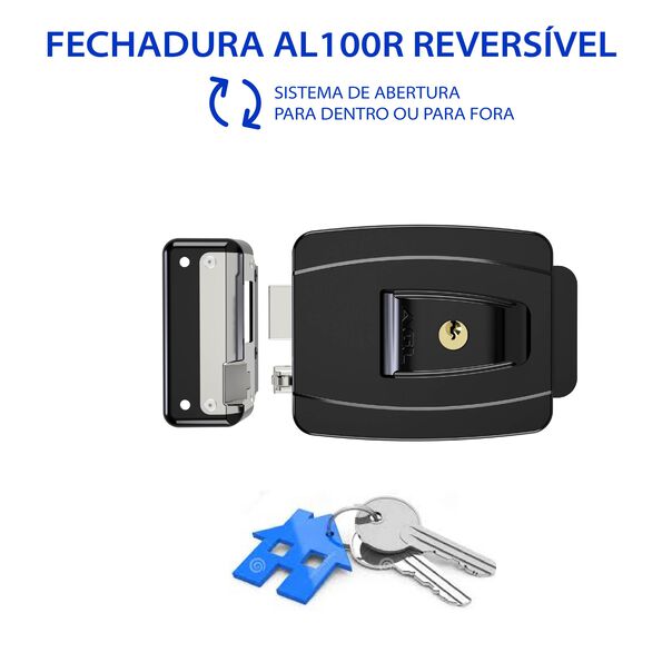FECHADURA AGL- AL100R - 12V PRETA - CH.SIMP image number null